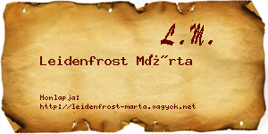 Leidenfrost Márta névjegykártya